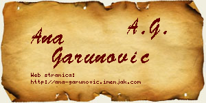 Ana Garunović vizit kartica
